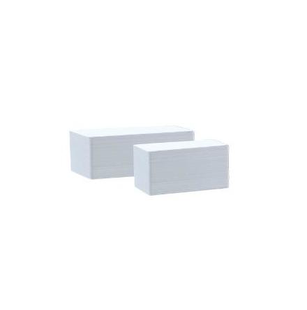 Plastkort PVC, 150 mm extralnga, vit spegelblank, 0,50 mm