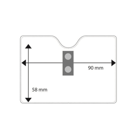 Kongressbricka horisontell, 90x58 mm, mjuk med clip