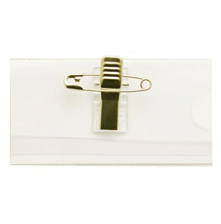 Kongressbricka horisontell, 75x40 mm krokodilclip